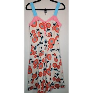 Marc Jacobs Floral Sundress Size 4 Pink Blue Straps Button Front Cotton Dress